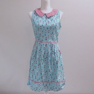 Rare retrolicious winter Christmas gnome dress 4X pockets